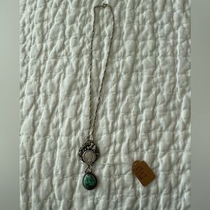 Elegant Silver and Turquoise Pendant Necklace